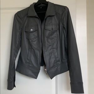 White House Black Market coated moto jacket sz 4